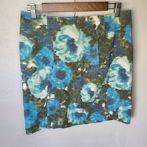 Anthropologie Postmark Calabria Floral Corduroy Mini Skirt